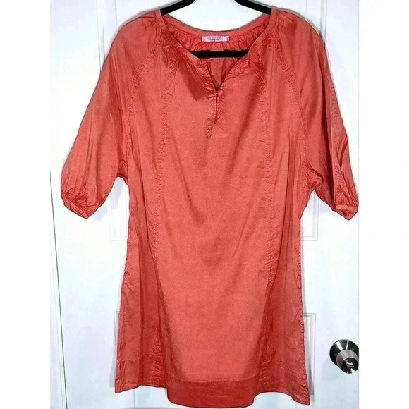 Calypso Christiane Celle‎ Women's 100% Silk Tunic Dress Orange Size XSMALL - Picture 2 of 7